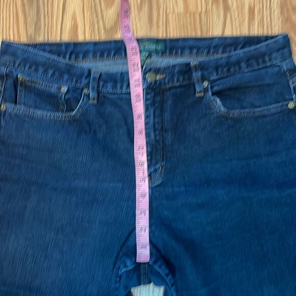 LRL Lauren Jeans, Straight cut, Stretchy, dark blue, 16 - Picture 6 of 8